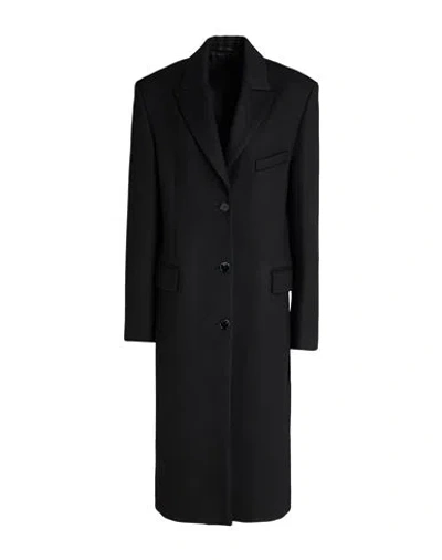 Acne Studios Woman Coat Black Size 10 Alpaca Wool, Nylon, Wool, Polyurethane
