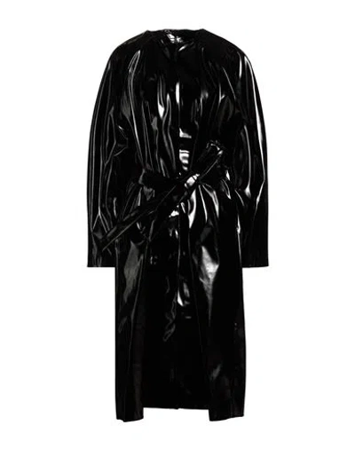 Acne Studios Woman Coat Black Size S/m Polyurethane, Polyester In Multi