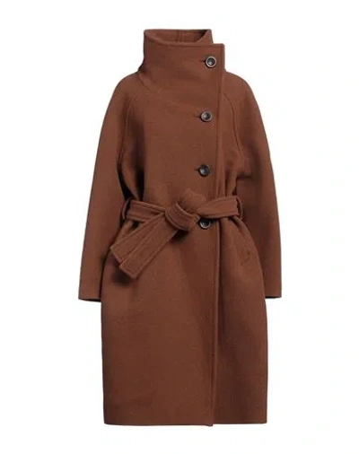 Acne Studios Woman Coat Brown Size 8 Wool, Nylon