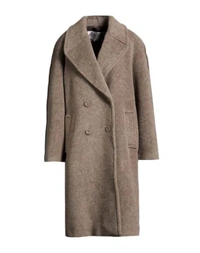 Acne Studios Woman Coat Grey Size 4 Alpaca Wool, Nylon, Wool In Brown