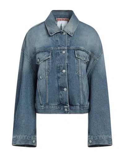 Acne Studios Woman Denim Outerwear Blue Size 8 Cotton