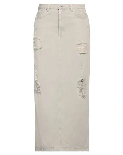 Acne Studios Woman Denim Skirt Light Grey Size 6 Cotton In Gray