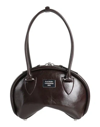 Acne Studios Woman Handbag Dark Brown Size - Calfskin