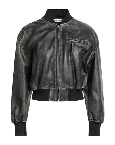 Acne Studios Woman Jacket Black Size 8 Cowhide