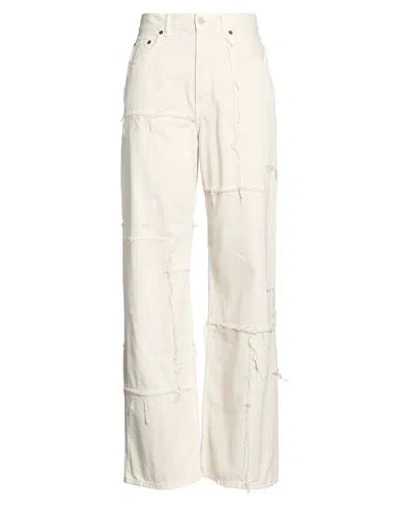 Acne Studios Woman Jeans Beige Size 30 Cotton In White