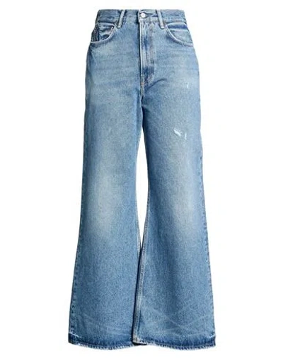 Acne Studios Woman Jeans Blue Size 29 Cotton, Cow Leather