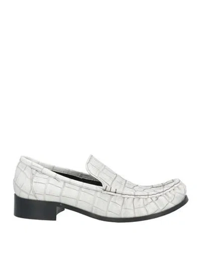 Acne Studios Block-heel Leather Loafers In Off White