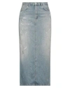 Acne Studios Blue Paint Splatter Denim Maxi Skirt In Blue