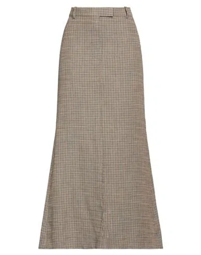 Acne Studios Woman Maxi Skirt Camel Size 6 Linen, Viscose, Polyester In Beige