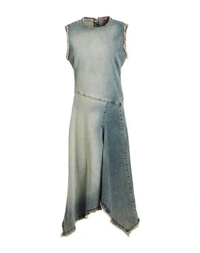 Acne Studios Woman Midi Dress Blue Size 6 Cotton, Elastane
