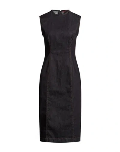 Acne Studios Woman Midi Dress Blue Size 6 Cotton, Elastane In Black