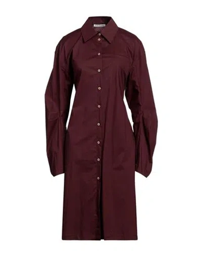 Acne Studios Woman Midi Dress Cocoa Size 6 Cotton, Elastane In Brown