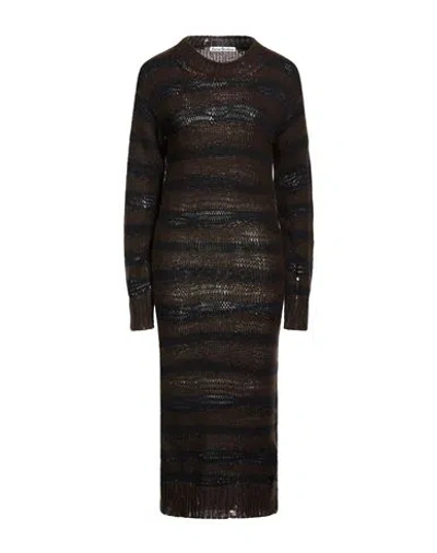 Acne Studios Woman Midi Dress Dark Green Size Xs Cotton, Acrylic, Nylon, Mohair Wool, Wool