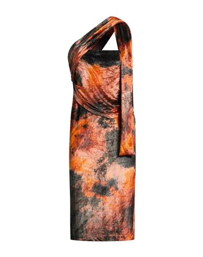 Acne Studios Woman Midi Dress Rust Size M Viscose, Polyester In Brown