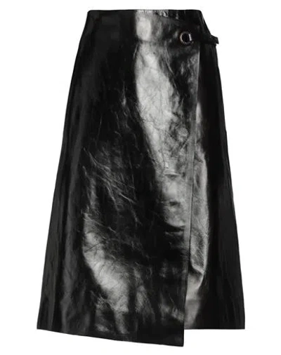 Acne Studios Woman Midi Skirt Black Size 10 Calfskin