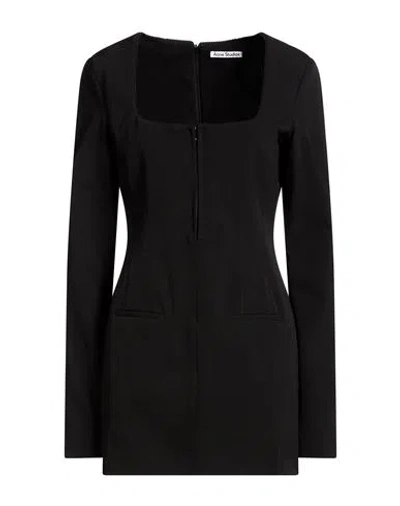 Acne Studios Woman Mini Dress Black Size 8 Polyester, Wool, Elastane