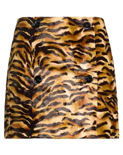 Acne Studios Woman Mini Skirt Camel Size 6 Cotton, Viscose In Brown