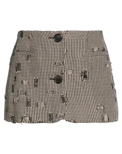 Acne Studios Woman Mini Skirt Dark Brown Size 2 Viscose, Linen