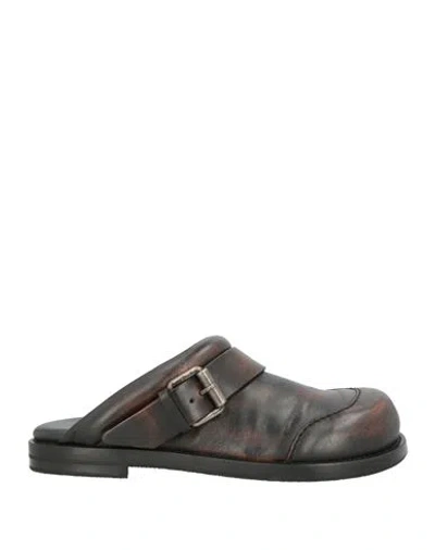Acne Studios Woman Mules & Clogs Dark Brown Size 7 Leather