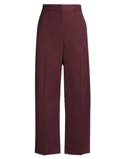 Acne Studios Woman Pants Burgundy Size 6 Polyester, Wool In Purple