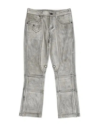 Acne Studios Woman Pants Grey Size 4 Lambskin In Gray