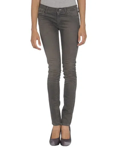 Acne Studios Woman Pants Lead Size 29w-32l Cotton, Elastane In Gray