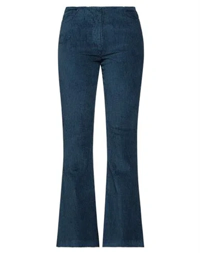 Acne Studios Woman Pants Navy Size 6 Cotton, Elastane In Navy Blue