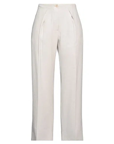 Acne Studios Woman Pants Off White Size 8 Linen, Viscose, Elastane