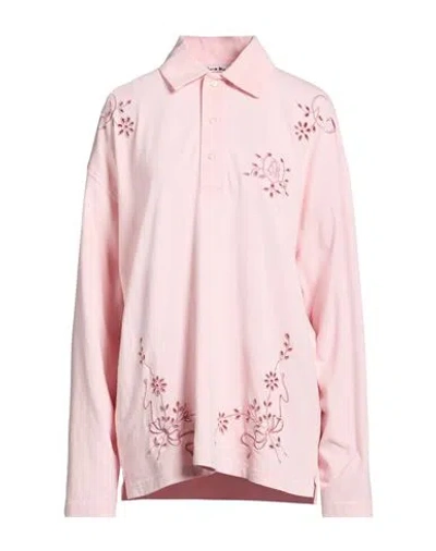 Acne Studios Woman Polo Shirt Pink Size S Cotton