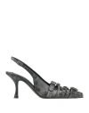 Acne Studios Buckled Distressed Leather Slingback Pumps In Black