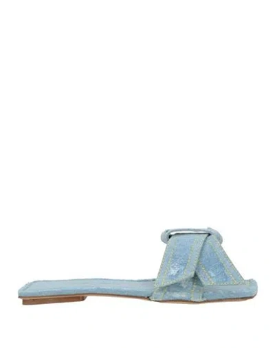 Acne Studios Woman Sandals Sky Blue Size 11 Textile Fibers