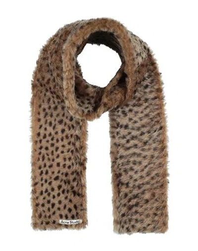 Acne Studios Woman Scarf Beige Size - Lambskin In Burgundy