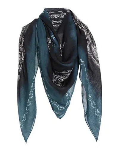 Acne Studios Woman Scarf Black Size - Wool In Blue