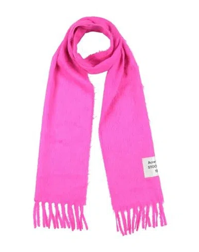 Acne Studios Woman Scarf Fuchsia Size - Alpaca Wool, Nylon In Pink