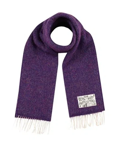 Acne Studios Woman Scarf Purple Size - Nylon, Cotton, Polyester, Acrylic, Wool In Brown