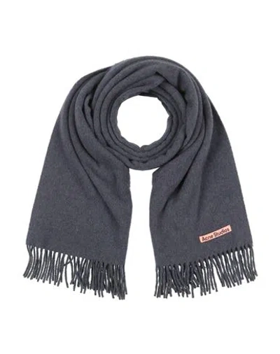 Acne Studios Woman Scarf Slate Blue Size - Wool In Gray