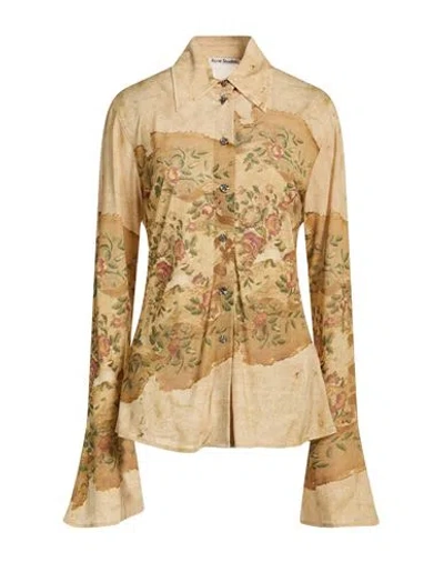Acne Studios Woman Shirt Beige Size L Viscose In Brown