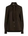 Acne Studios Woman Shirt Dark Brown Size 2 Wool In Brown