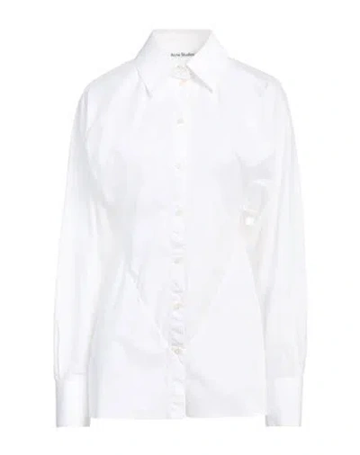Acne Studios Woman Shirt White Size 6 Cotton, Elastane