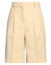 Acne Studios Woman Shorts & Bermuda Shorts Pastel Yellow Size 2 Polyester, Wool In Yellow