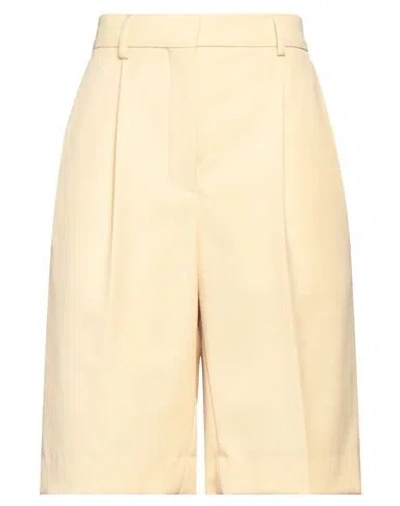 Acne Studios Woman Shorts & Bermuda Shorts Pastel Yellow Size 8 Polyester, Wool, Viscose