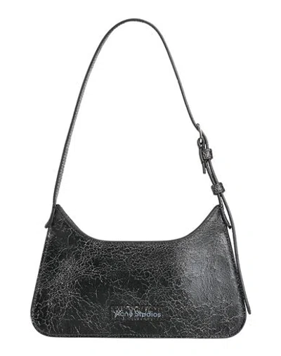 Acne Studios Woman Shoulder Bag Charcoal Size - Leather