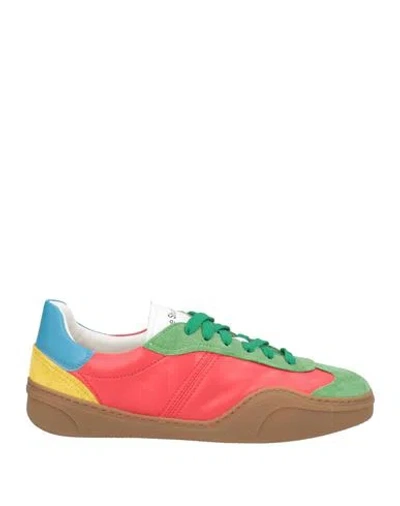 Acne Studios Woman Sneakers Green Size 6 Leather In Multi