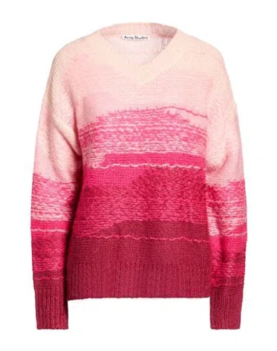Acne Studios Woman Sweater Fuchsia Size M Acrylic, Nylon, Mohair Wool In Multi