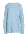 Acne Studios Woman Sweater Light Blue Size M Cotton, Acrylic, Nylon, Mohair Wool, Wool