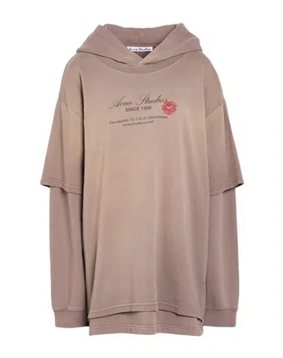 Acne Studios Woman Sweatshirt Light Brown Size Xxs Cotton