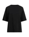 Acne Studios Alpha Studio Woman T-shirt Black Size 10 Viscose, Polyamide, Elastane In Black