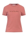 Acne Studios Logo Detailed Crewneck T-shirt In Red