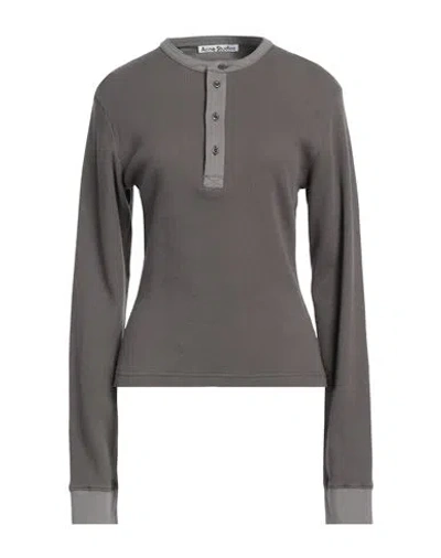 Acne Studios Gray Fitted Henley In Djo Faded Grey