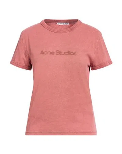 Acne Studios Woman T-shirt Rust Size M Cotton In Red